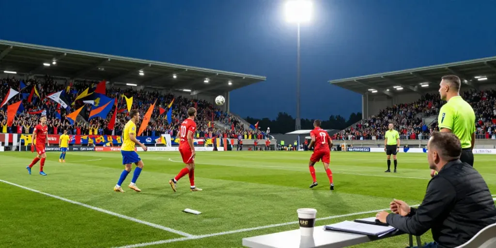 Exciting football match scene highlighting live gameplay and enthusiastic fans while showcasing the latest ผลบอลสด updates.