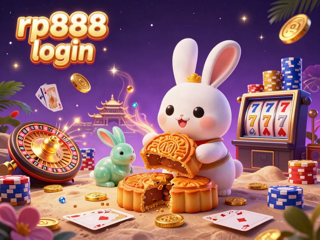 Experience thrilling rp888 login gameplay with vibrant 3D illustration featuring casino elements and exciting energy.