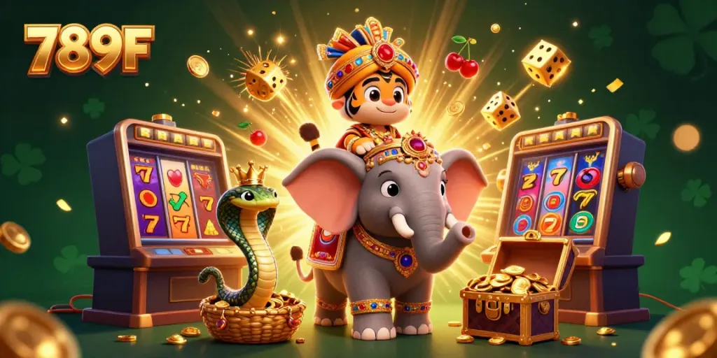 Experience excitement with 789F as a majestic maharaja tiger and a jewel-encrusted elephant celebrate a massive jackpot.