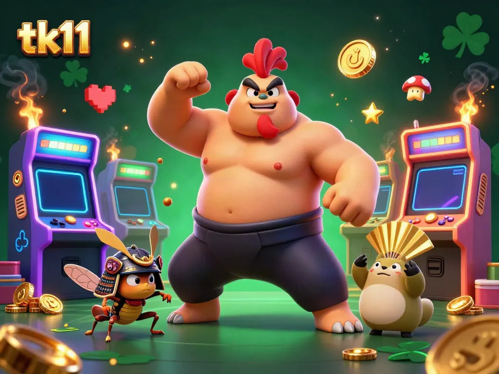 Engage in gaming excitement with tk11, featuring vibrant characters and immersive casino elements.