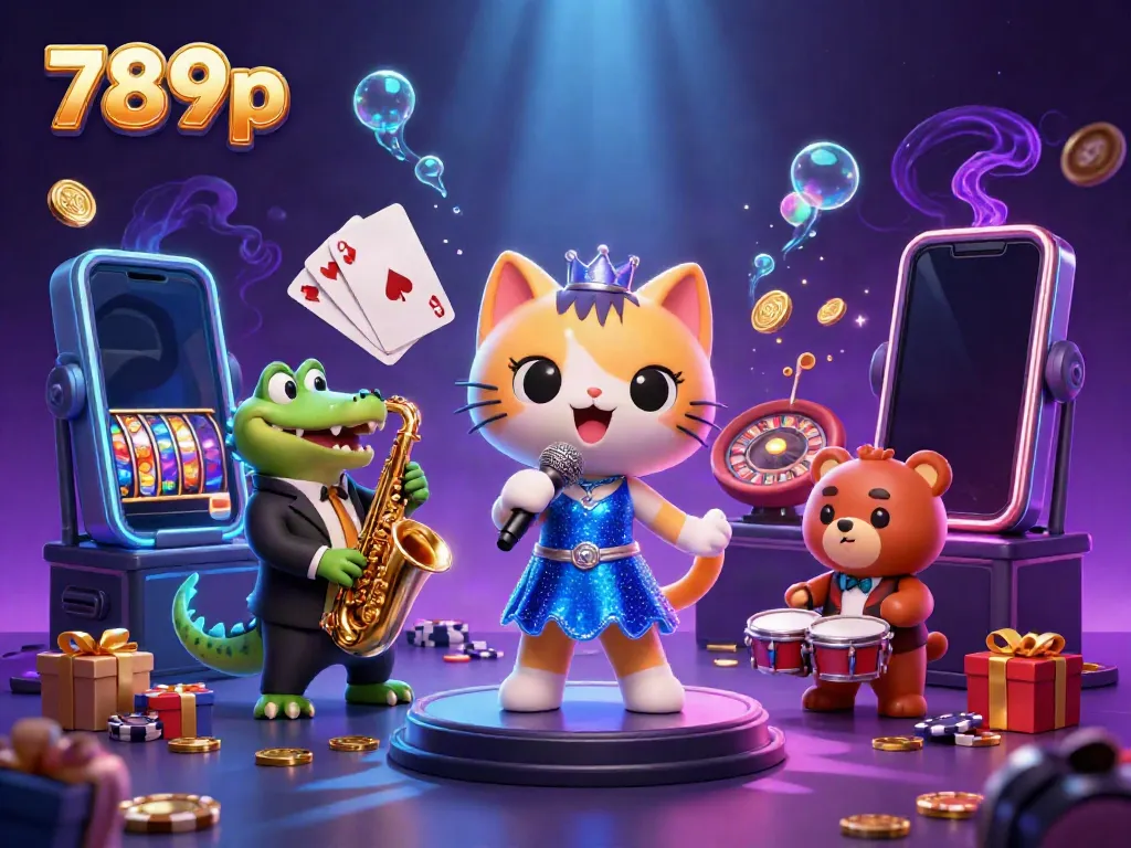Enjoy thrilling action at 789p with lively characters amidst vibrant casino visuals.